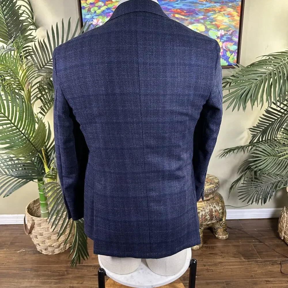 Jos A Bank Reserve 40R Sport coat E. Thomas Italy Wool Cashmere Plaid Glenn